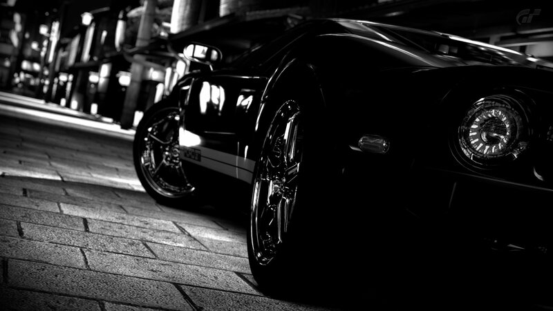 Black Sports Car — Dramatic, Night, Photograph, Street, Headlight
