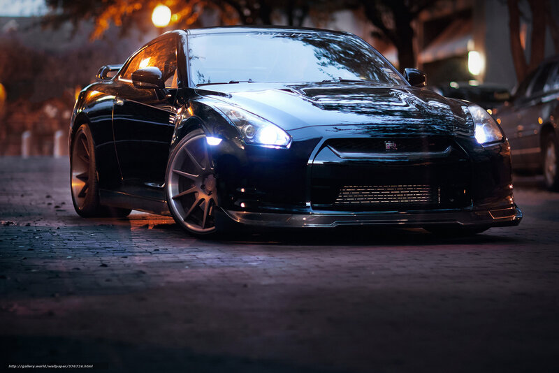 Black Sports Car — Dramatic, Night, Photograph, Street, Lights