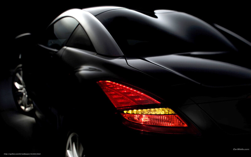 Black Sports Car — Dramatic, Night, Photograph, Taillight