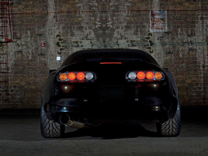 Black Sports Car — Dramatic, Night, Photograph
