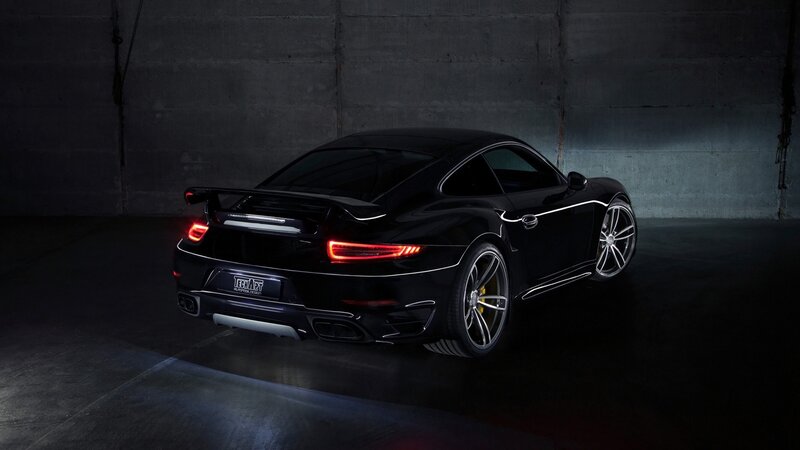 Black Sports Car — Dramatic, Night, Photograph, Wall, Light