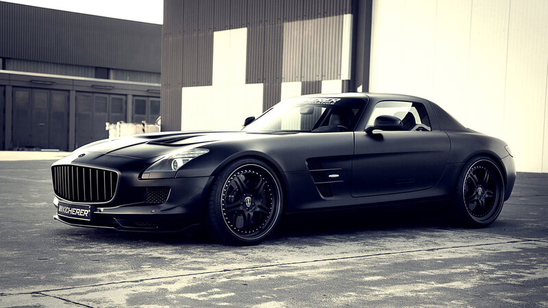 Black Sports Car — Dramatic, Photograph, Building, Concrete