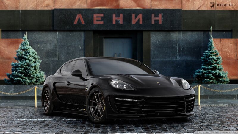 Black Sports Car — Dramatic, Photograph, Building, Trees