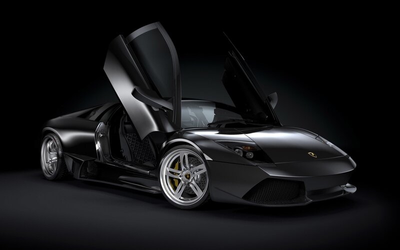 Black Sports Car — Dramatic, Photograph, Car Door, Wheel, Headlight