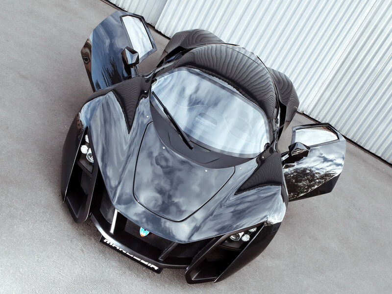 Black Sports Car — Dramatic, Photograph, Car Door, Windshield