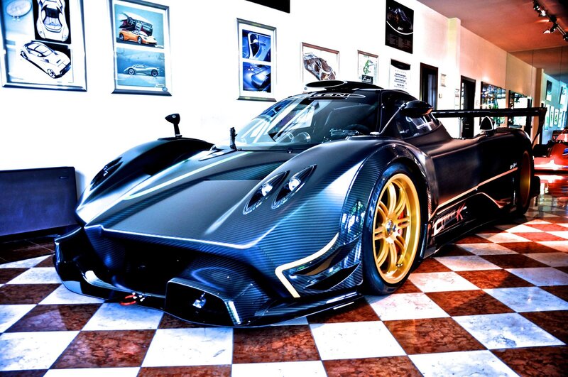 Black Sports Car — Dramatic, Photograph, Checkered Floor