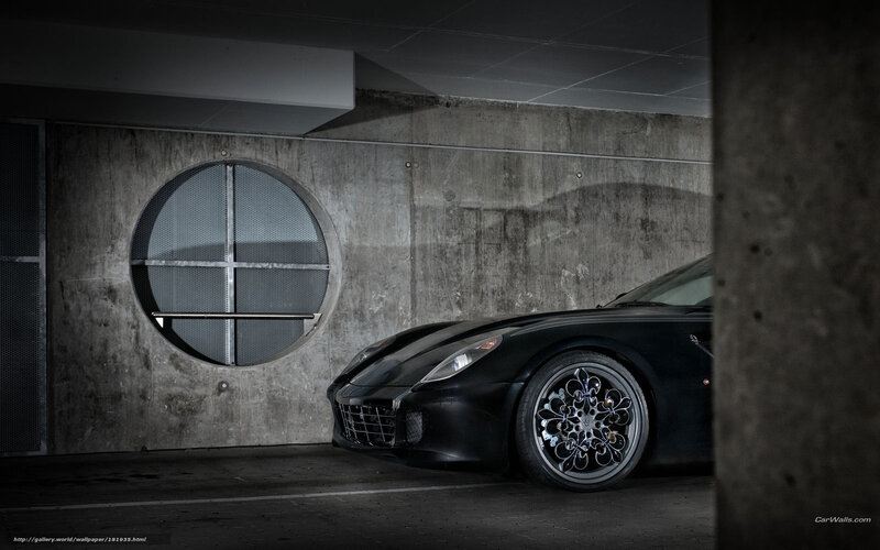 Black Sports Car — Dramatic, Photograph, Concrete Wall