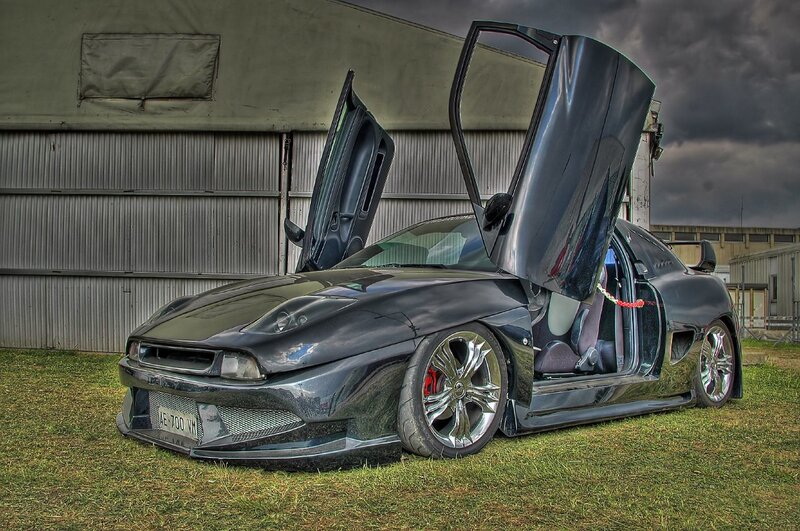 Black Sports Car — Dramatic, Photograph, Doors