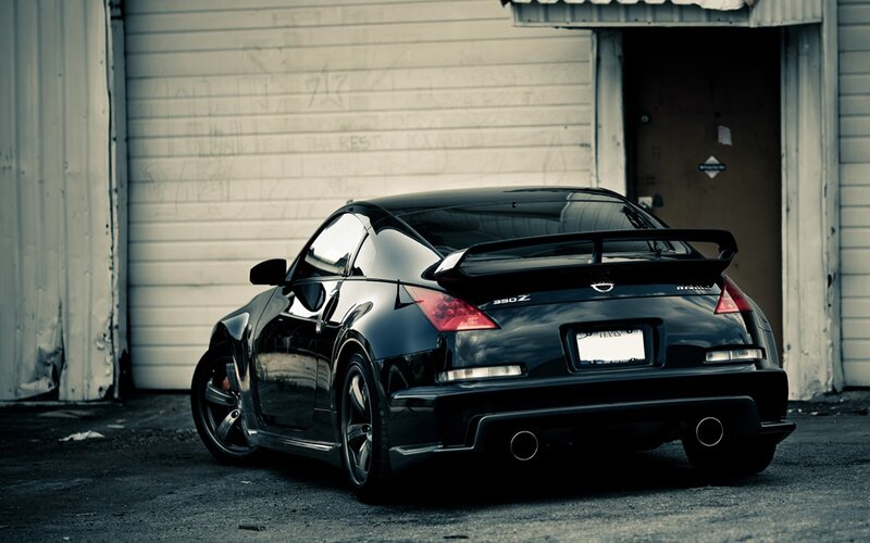 Black Sports Car — Dramatic, Photograph, Garage Door, Tire