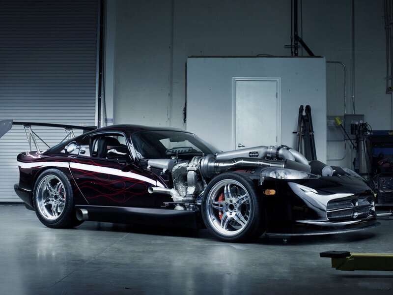 Black Sports Car — Dramatic, Photograph, Garage