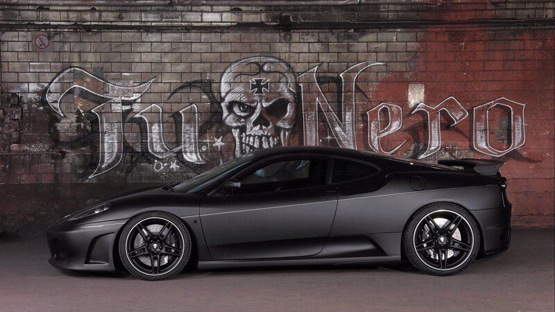 Black Sports Car — Dramatic, Photograph, Graffiti
