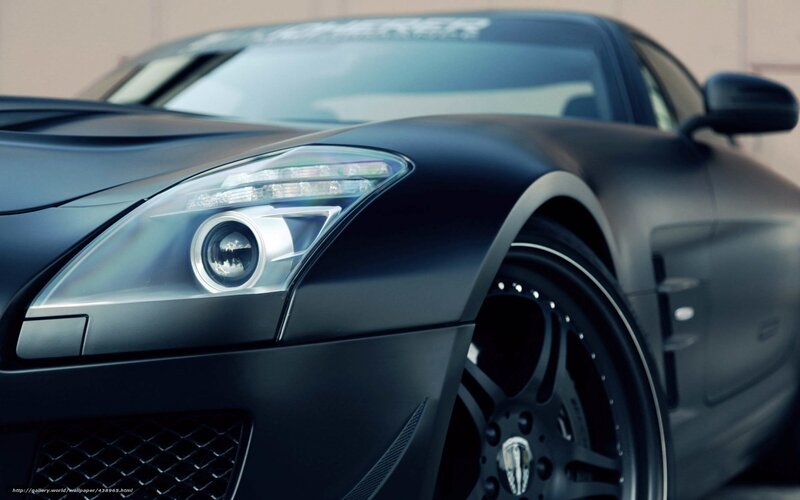 Black Sports Car — Dramatic, Photograph, Headlight, Wheel, Side Mirror