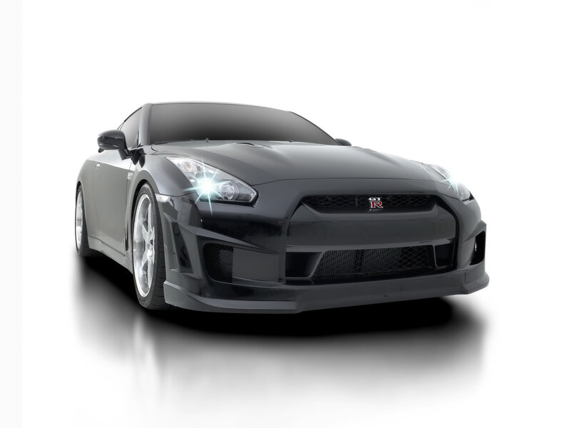 Black Sports Car — Dramatic, Photograph, Headlights, Grille, Wheels