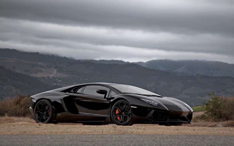 Black Sports Car — Dramatic, Photograph, Mountains, Dirt Road