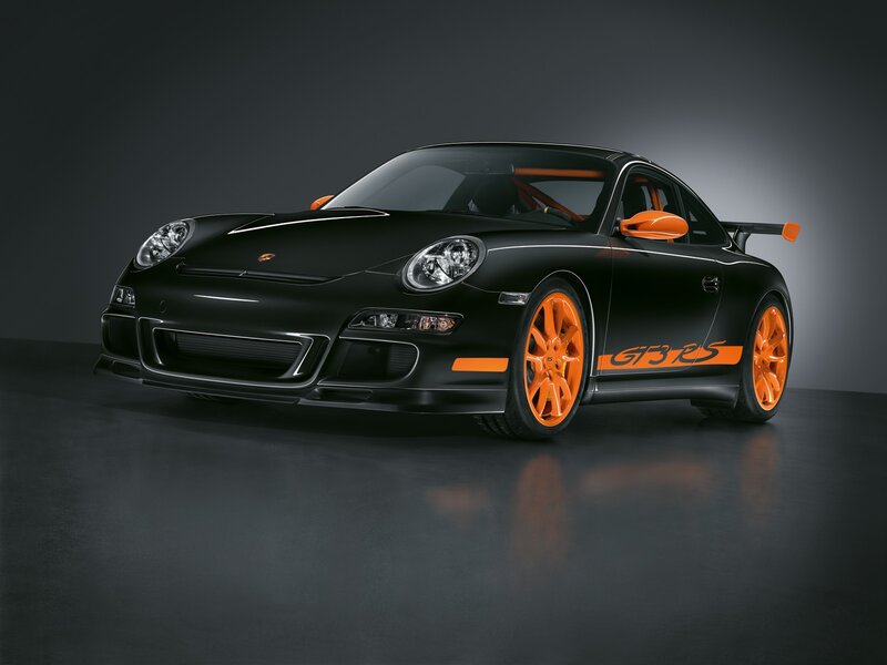 Black Sports Car — Dramatic, Photograph, Orange Wheels