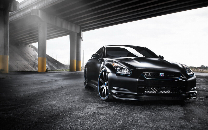 Black Sports Car — Dramatic, Photograph, Overpass