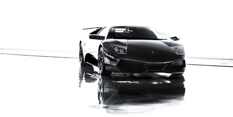 Black Sports Car — Dramatic, Photograph, Reflection