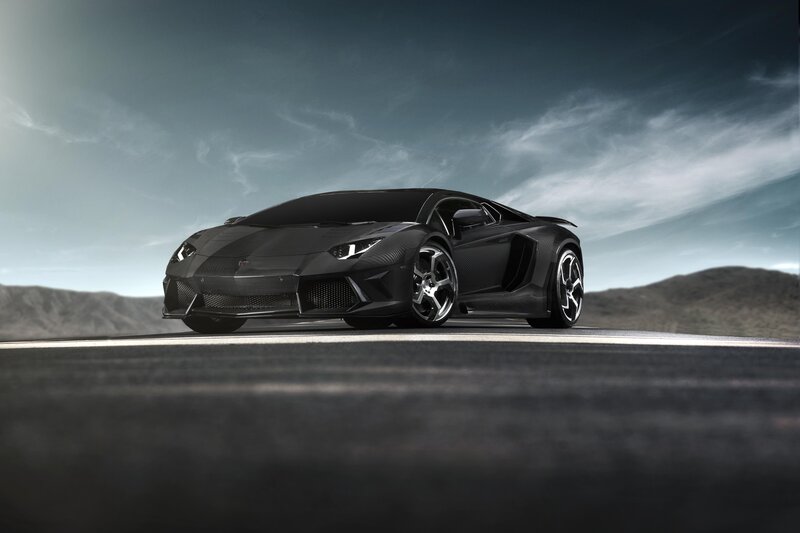 Black Sports Car — Dramatic, Photograph, Road, Mountains