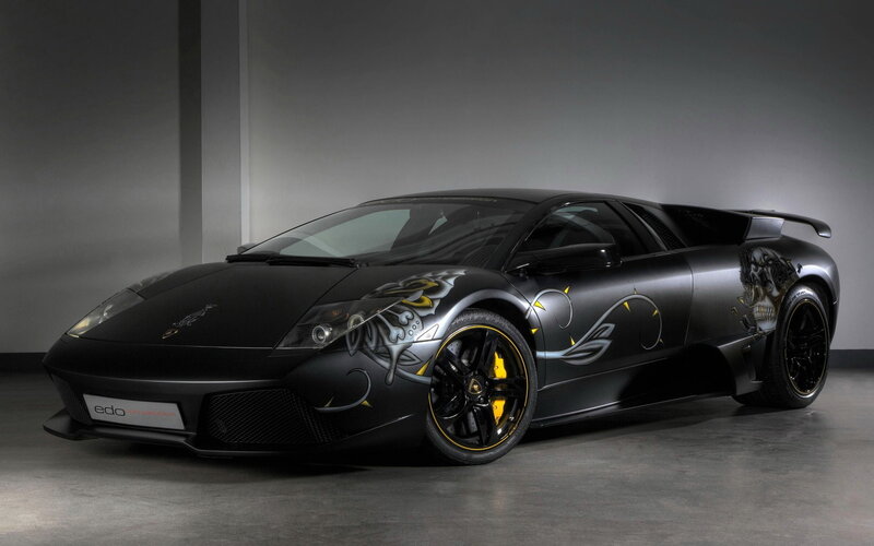 Black Sports Car — Dramatic, Photograph, Skull Design