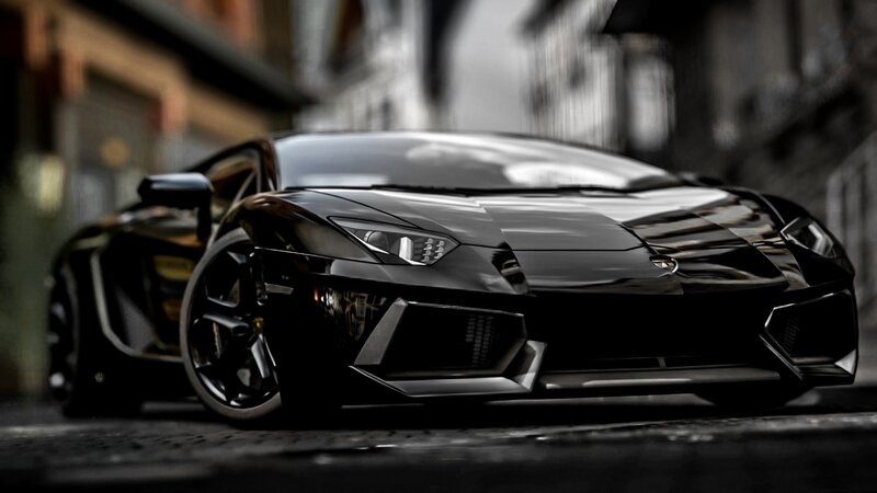 Black Sports Car — Dramatic, Photograph, Street