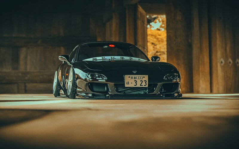 Black Sports Car — Dramatic, Photograph, Tunnel, License Plate