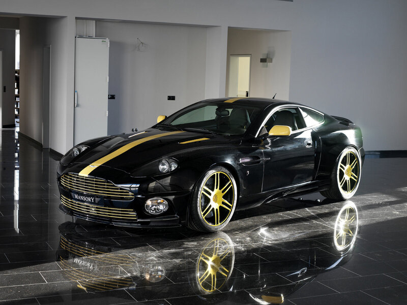 Black Sports Car — Dramatic, Photograph, Yellow Stripes