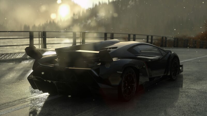 Black Sports Car — Dramatic, Sunset, 3d Render, Bridge