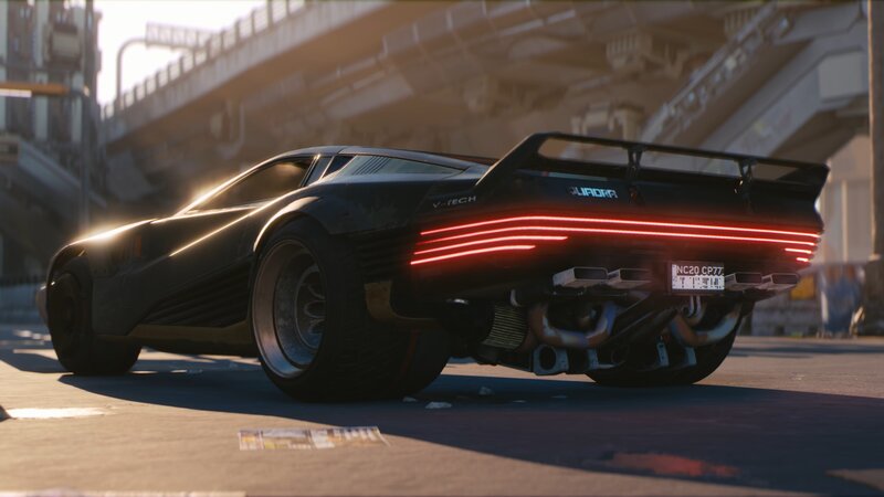 Black Sports Car — Dramatic, Sunset, 3d Render, City Street