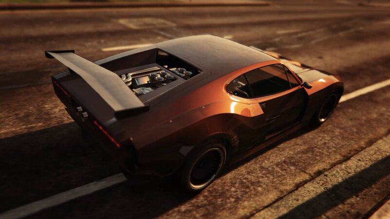 Black Sports Car — Dramatic, Sunset, 3d Render, Road, Sunlight