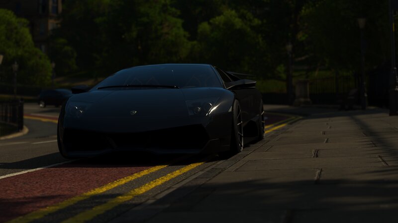 Black Sports Car — Dramatic, Sunset, 3d Render, Road, Trees