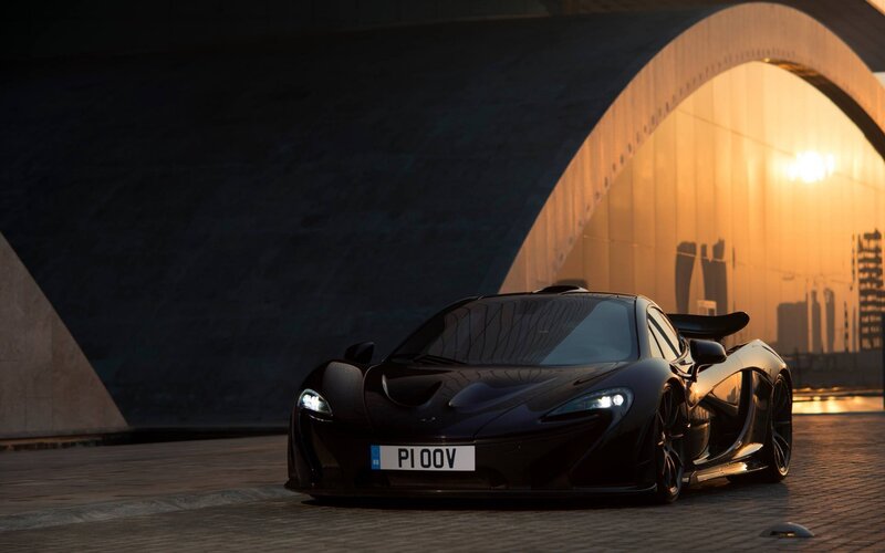 Black Sports Car — Dramatic, Sunset, Photograph, Bridge