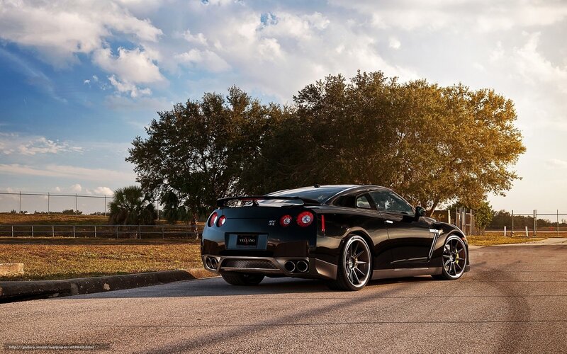 Black Sports Car — Dramatic, Sunset, Photograph, Trees, Sky