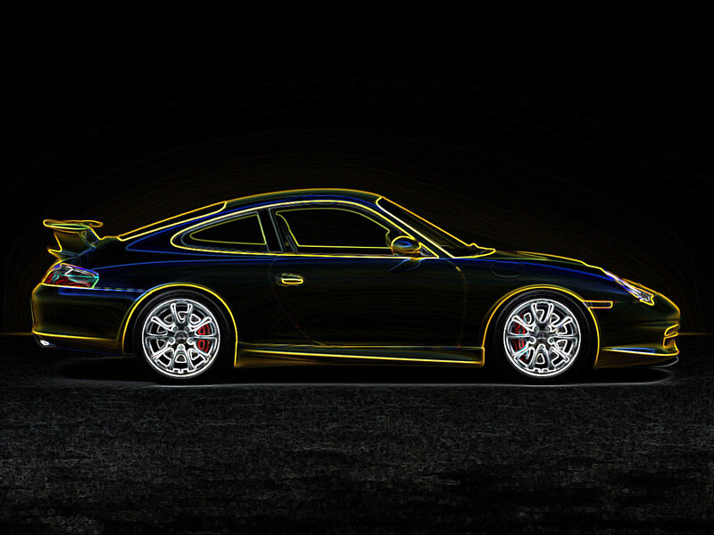 Black Sports Car — Dramatic