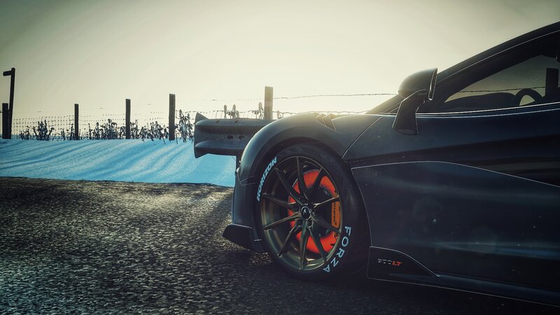 Black Sports Car — Dramatic, Winter, 3d Render, Snow