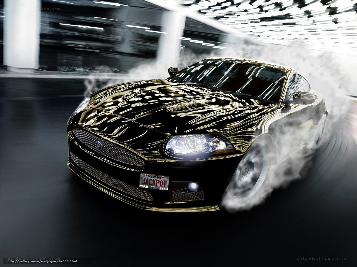 Black sports car drifting