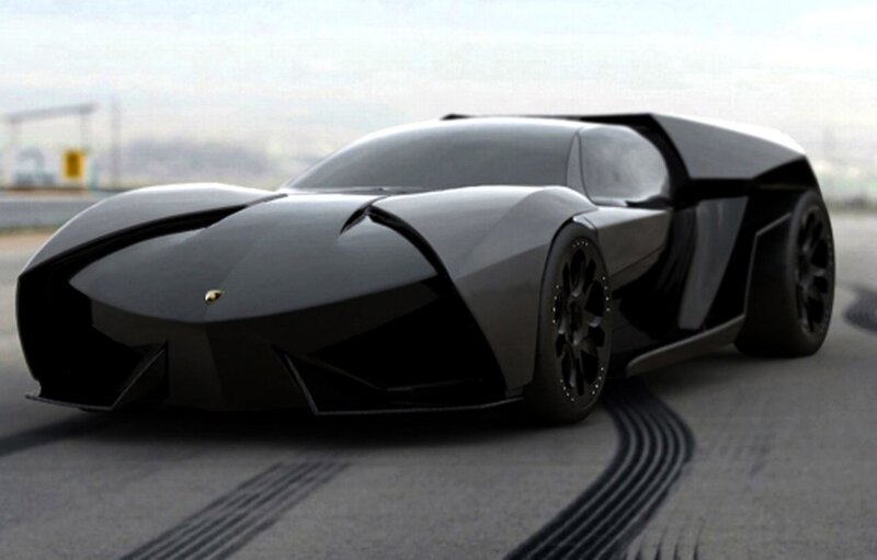 Black Sports Car — Dynamic, 3d Render, Tire Marks
