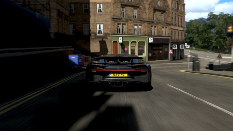 Black Sports Car — Dynamic, Afternoon, 3d Render, Building