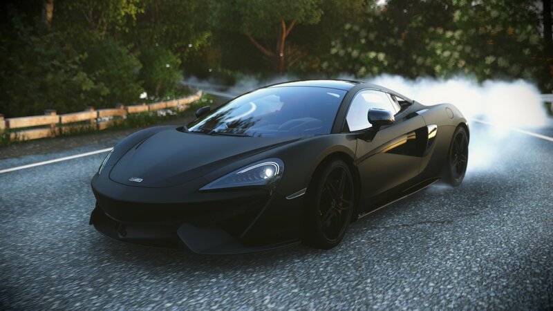 Black Sports Car — Dynamic, Afternoon, 3d Render, Road
