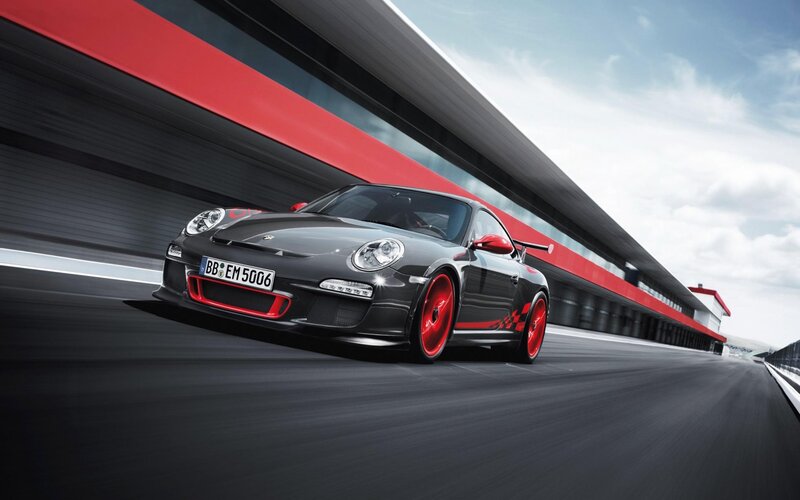 Black Sports Car — Dynamic, Afternoon, Photograph, Race Track