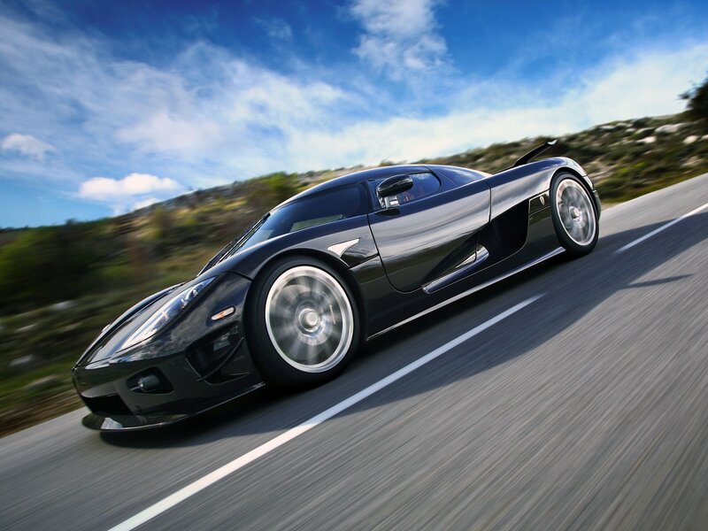 Black Sports Car — Dynamic, Afternoon, Photograph, Road, Hills