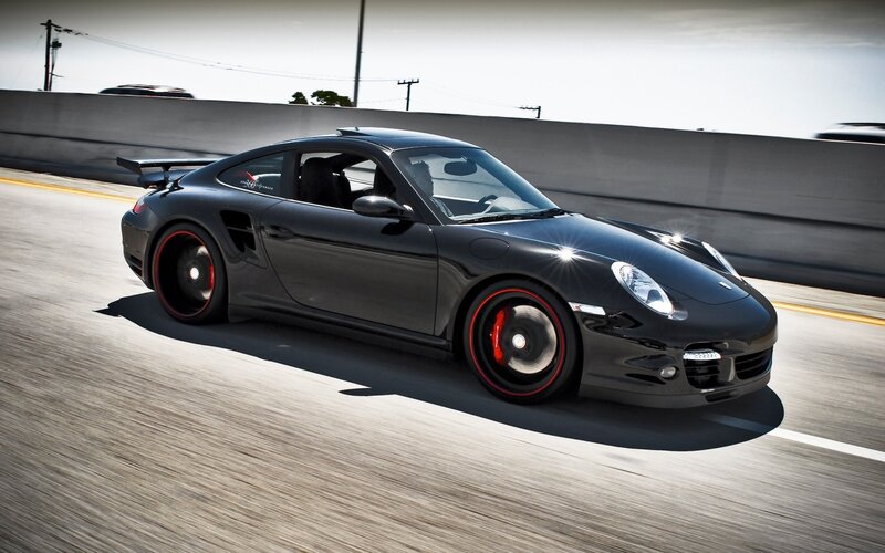 Black Sports Car — Dynamic, Afternoon, Photograph, Road, Tire