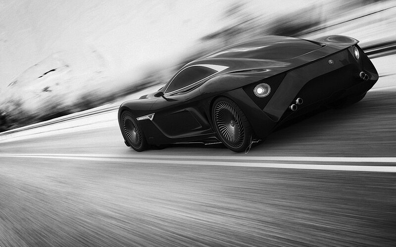 Black Sports Car — Dynamic, Digital Art