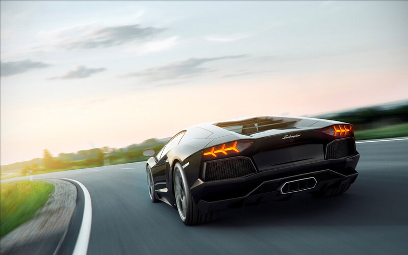 Black Sports Car — Dynamic, Sunset, 3d Render, Road