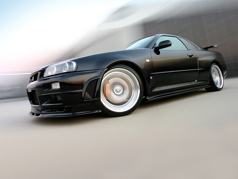 Black Sports Car — Dynamic, Sunset, Photograph, Wheel