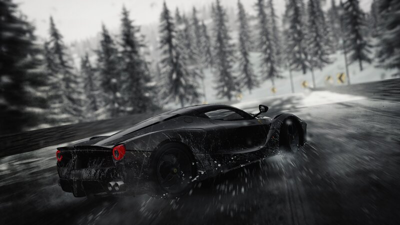 Black Sports Car — Dynamic, Winter