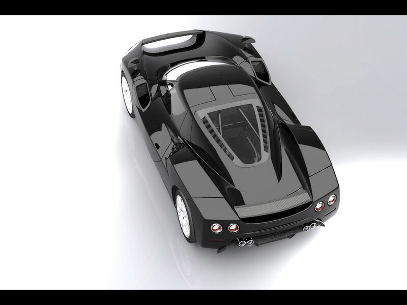 black sports car from above