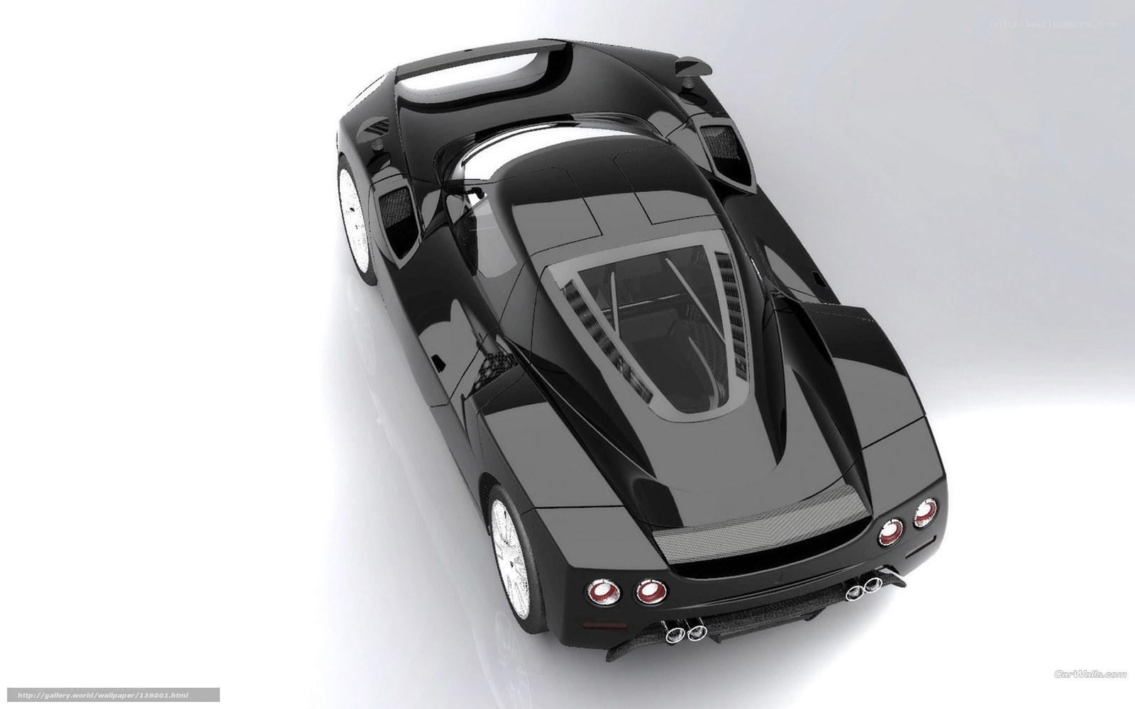 black sports car from above