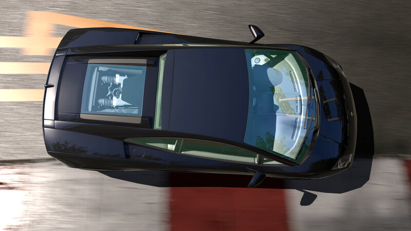 black sports car from above