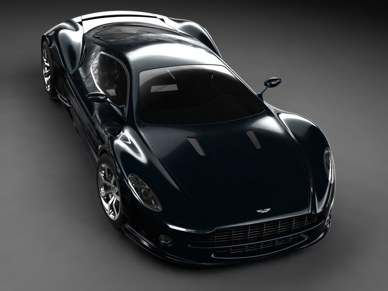 black sports car from above