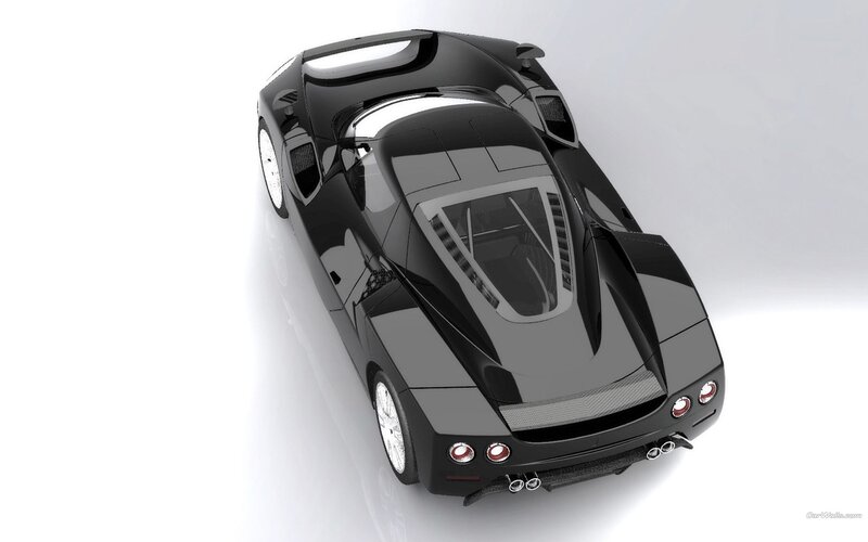 black sports car from above
